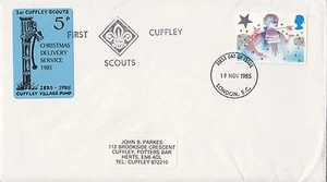 (84403) CLEARANCE GB FDC Christmas Cuffley Scouts Delivery 1985 FAIR/GOOD - Picture 1 of 1