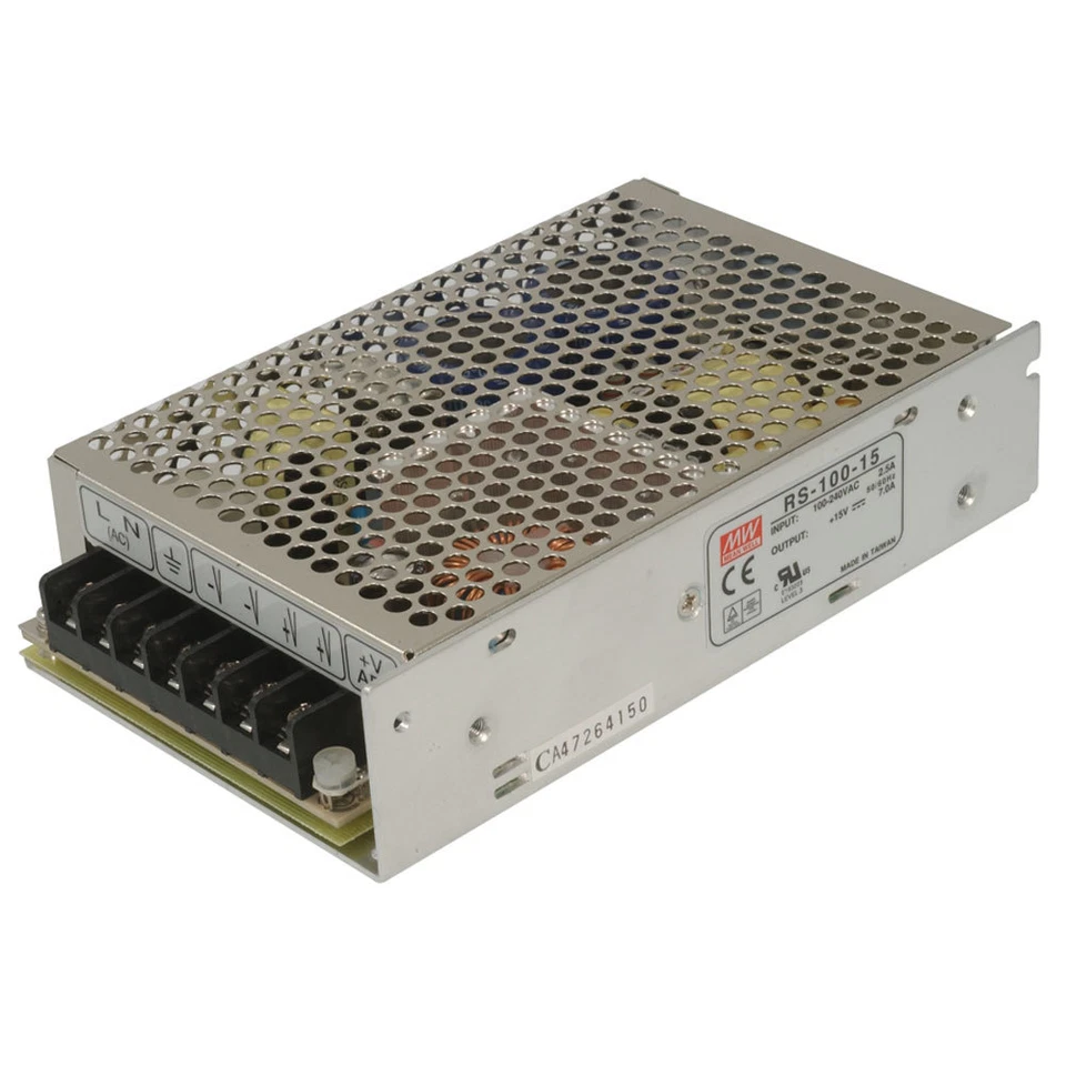 Mean Well RS-100-15 AC to DC Power Supply Single Output 15 Volt 7 Amp 105 Watt