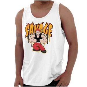 Urban Popeye the Sailor Man Cool Savage Drip Tank Top T Shirts Tees Men Women - Picture 1 of 7