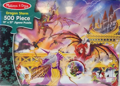 New 500 Piece Melissa & Doug Dragon Storm Fantasy Jigsaw Puzzle Ages 12+  NOSS - Image 1 of 4