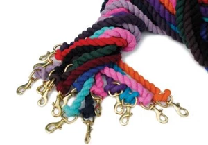 Rhinegold Cotton Lead Rope - Tangerine, Raspberry, Turquoise, Royal Blue, Black - Picture 1 of 1