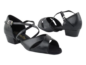 Women's West Coast Swing Salsa Ballroom Dance Shoes 1 inch low Heel 803FT - Picture 1 of 14