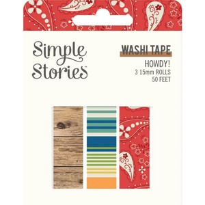 Simple Stories HOWDY Washi Tape x3 - 15mm x 50 feet HOW15420