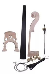 3/4 Upright Bass Neck Peg Tailpiece Bridge String Bass Parts Ebony Fingerboard - Picture 1 of 10