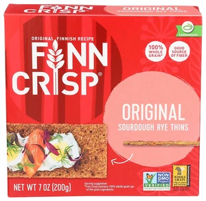 Finn Crisp Sourdough Rye Thins, Original Crispbread, 7 Ounce Boxes Pack of 9 - Picture 1 of 7