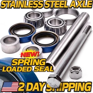Front Axle & Bearing Kit for eXmark Lazer Z Caster 13x6.50-6, Threadless Bushing - Picture 1 of 6