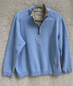 Tommy Bahama Pullover Herren groß blau beige wendbar langarm 1/4 Reißverschluss - Bild 1 von 14