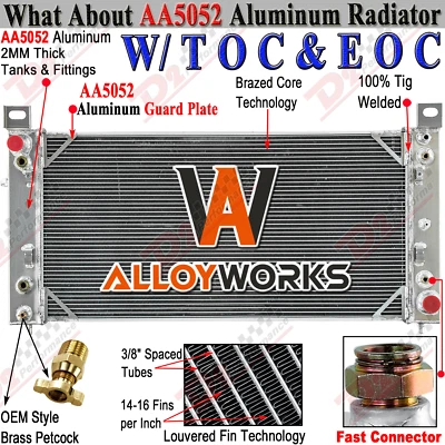 2370 34"W 3 Row Radiator For 99-14 Chevy Silverado 1500 Suburban 2500 GMC Sierra - Image 1 of 4