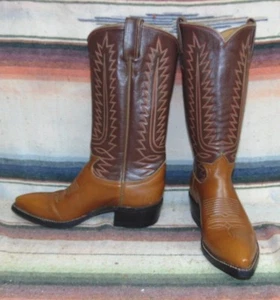 Botas de Vaquero Vintage Tony Lama Cuero Marrón Para Hombre 4.5 C/Mujer 6 M NUEVAS En Caja - Imagen 1 de 6