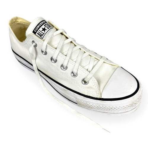 Sneakers Converse All Star donna taglia US 8 5 stile Acadamia basse bianche usate