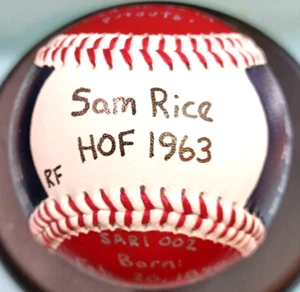 HAND PAINTED SAM RICE HOF 1963 STATISTICS BASEBALL WASHINGTON SENATORS - Picture 1 of 9