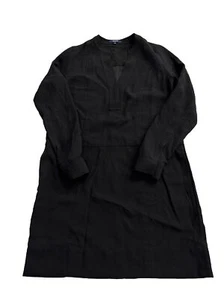 Madewell Director Shift Dress Womens Long Sleeve V Neck Style# 08732 Black SMALL - Picture 1 of 16