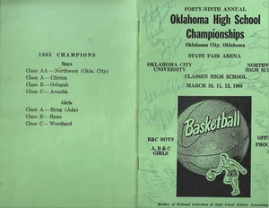 OKLAHOMA H.S. Programa de campeonatos de baloncesto 1966-B&C Boys,A,B yC Girls - Imagen 1 de 3