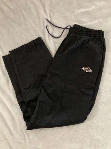 Reebok Baltimore Ravens Sweatpants Men’s Large Vintage 90’s Black wide Zip Leg Cover