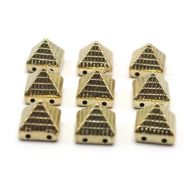 50 contas de rebite pirâmide quadrada punk rock metálico tom dourado para pulseira - Imagem 1 de 4