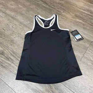 Nike Dri-Fit Activewear Racerback Tank Top Youth Girl's Medium Black 836318 NWT - Picture 1 of 5