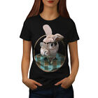 Wellcoda Geek Bunny Geek Ear Womens T-shirt, Bunny Casual Design Printed Tee