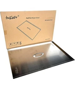 HeatCustom Fryer Cover Stainless Steel 20 7/8” x 14" 304 Stainless Still - Picture 1 of 3