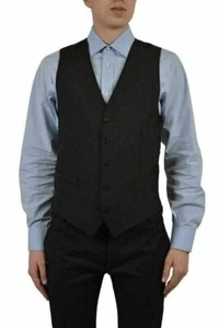 Dolce & Gabbana Men's Black Wool Silk Five Buttons Vest US 38 IT 48 - Picture 1 of 3