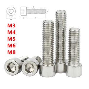 M3-M8 Innensechskantschraube Zylinderschraube Zylinderkopf 201 Edelstahl Schwarz - Picture 1 of 8