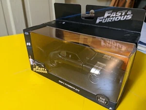 JADA FAST & FURIOUS F8 DOM’S PLYMOUTH GTX DIECAST MODEL CAR BLACK 24037 Yr 2017 - Picture 1 of 6