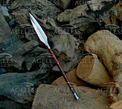 Lanza Hoja - Hoja Forjada a Mano de 8 Pulgadas, Lanza Lanzadora, Espiga Completa, Regalo Vikingo Foto 1 de 4