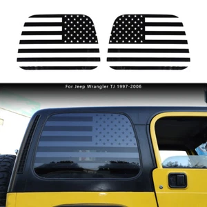 2x Calcomanías de ventana pegatinas de ventana trasera bandera americana para Jeep Wrangler TJ 1997-06 - Imagen 1 de 11