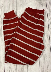 XS LuLaRoe JAX Jogger Pants Valentine's Day Stripes Red Gray NEW - Picture 1 of 3