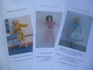 Knitting Patterns for 1:12 scale dollhouse lady doll clothes- modern (set of 3) - Picture 1 of 4