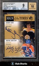 2012 SP Authentic Wayne Gretzky Bobby Orr Sign of the Time On Card Auto BGS 9 10