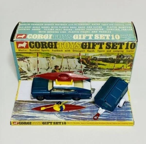 * Vintage Rare Corgi toys GIFT SET 10 Marlin Rambler Sports Fastpack with Kayak - Picture 1 of 10