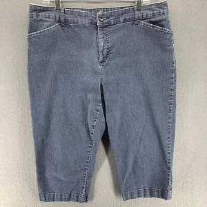 Pantalones de mezclilla para mujer St. John’s Bay azul capris talla 18 lavado oscuro - Imagen 1 de 9