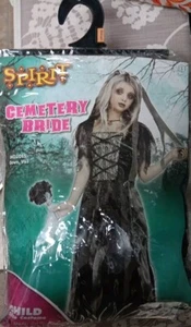 Spirit Halloween Cemetery Bride Costume Child Small 4-6 Gown Veil Rose - Picture 1 of 13