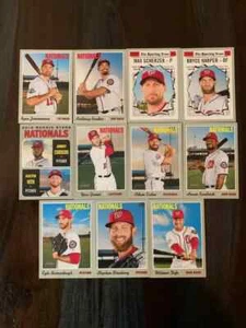 2019 Topps Heritage WASHINGTON NATIONALS Base Team Set of (11) Harper AS - Picture 1 of 1
