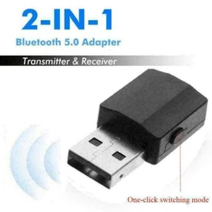 2-in-1 Stereo Audio Adapter Bluetooth 5.0 Transmitter Receiver N0L6 K7B3 E9M4 - Photo 1/9