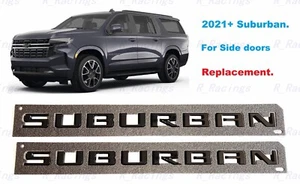 2PC Gloss Black Side Doors Suburban Emblem Letters 2021+ Chevrolet Suburban - Bild 1 von 7