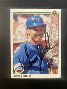 1990 Upper Deck #583 Juan Samuel New York Mets Signed Card Autographed - Picture 1 of 1