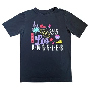 Nike Air Jordan Los Angeles Graphic Tee T-Shirt Retro Colorful Black Kids Boys  - Picture 1 of 6