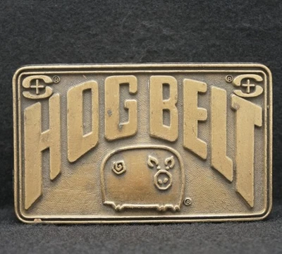 WD09130 BONITO CINTURÓN DE CERDO VINTAGE AÑOS 70 PUBLICIDAD GRANJERO DE CERDO HEBILLA DE CINTURÓN DE LATÓN Foto 1 de 2