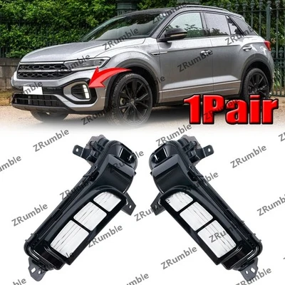 LH&RH side LED Daytime Running Light For VW T-ROC Rline R-Line DRL Fog Lamp 8Pin - Image 1 of 4