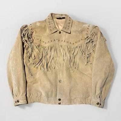 Chaqueta de Colección Stefano Hombre Cuero Genuino Western Rodeo Flecos Para Hombre XL (0211) Foto 1 de 4