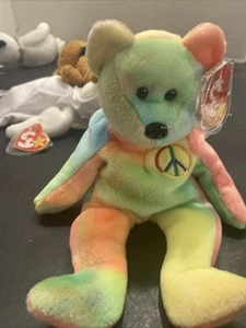 TY Beanie Babies "Peace" The Bear 8.5" with Tags 1996 - Picture 1 of 9