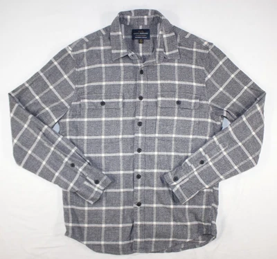 Camisa Lucky Brand Para Hombre S Sábado Franela Elastizada Botones Cuadros Gris Foto 1 de 4