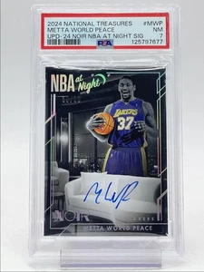 METTA WORLD PEACE 2024-25 NATIONAL TREASURES NOIR NIGHT AUTO /99 PSA 7 Q4935 - Picture 1 of 2