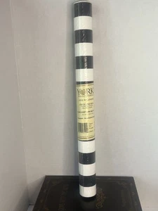 York Wallcoverings IN2803 Black And White Striped Durable Scrubbable 20.5” X 33’ - Picture 1 of 5