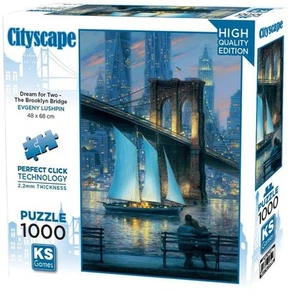 NEW KS Games Jigsaw Puzzle 1000 Pieces 20754 Dream for two - The Brooklyn Bridge - Imagen 1 de 2