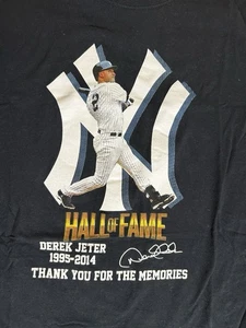Derek Jeter Hall of Fame T-Shirt Heavy Cotton Herren XL Gildan Navy Blau - Bild 1 von 4
