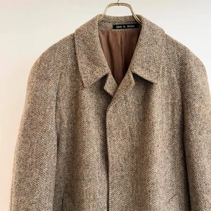Vintage 70er Jahre Dunn And Co Harris Tweed Balmacaan Mantel Herren Größe UK 50 selten - Bild 1 von 10