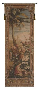 Port R. Des Ananas G Right Side Palm Trees and People French Tapestry 87x29 inch - Picture 1 of 11
