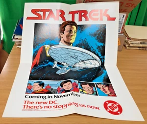 vtg 1983 DC COMICS STAR TREK Promo Poster * Kirk Enterprise * 17" x 22" - Picture 1 of 8